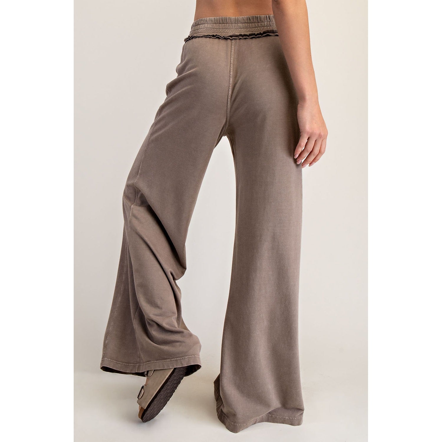 Mineral Washed Terry Butter Wide Pants
