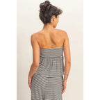 Striped Strapless Peplum Top
