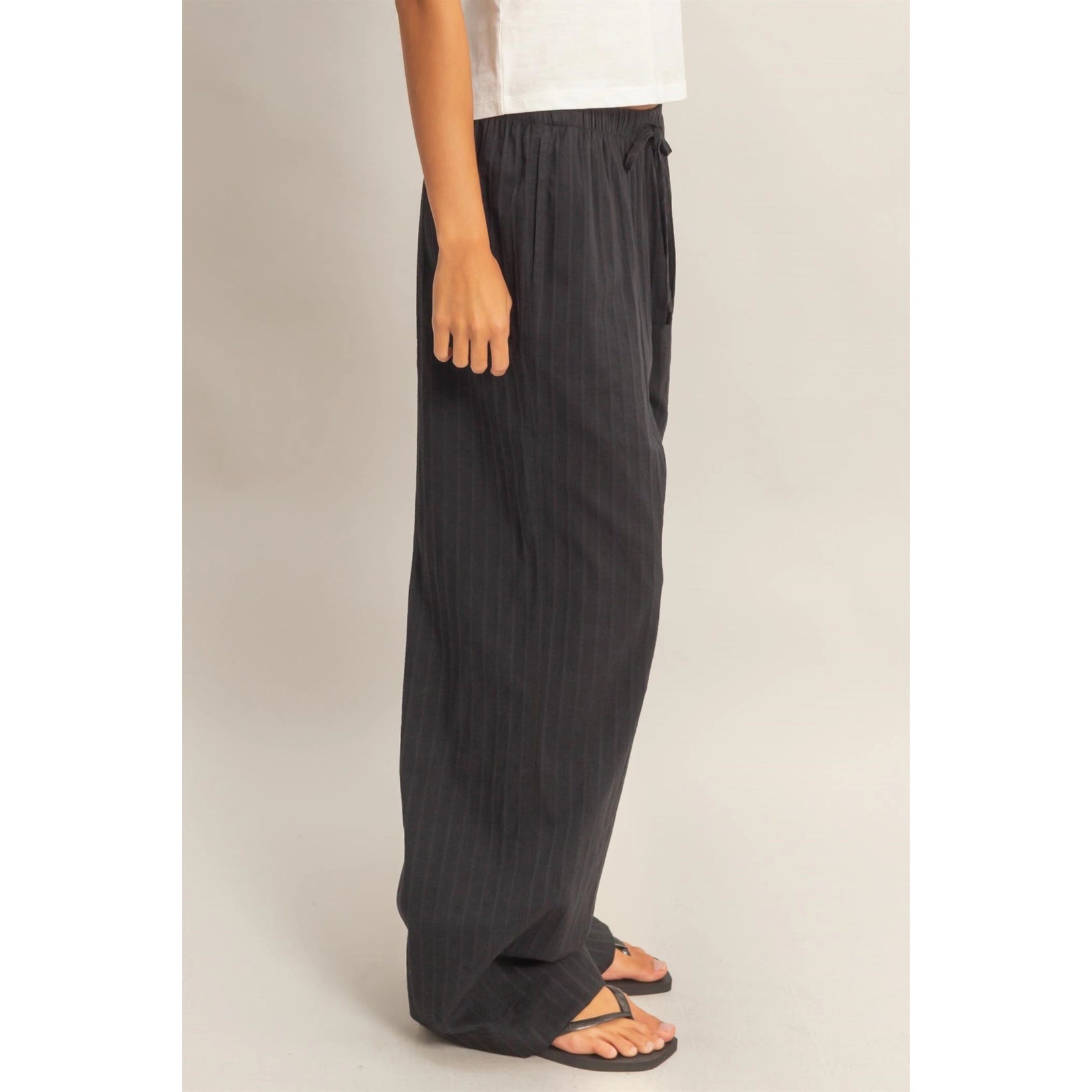 Pinstriped Jacquard drawstring Pants