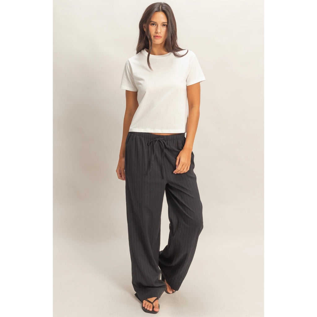Pinstriped Jacquard drawstring Pants