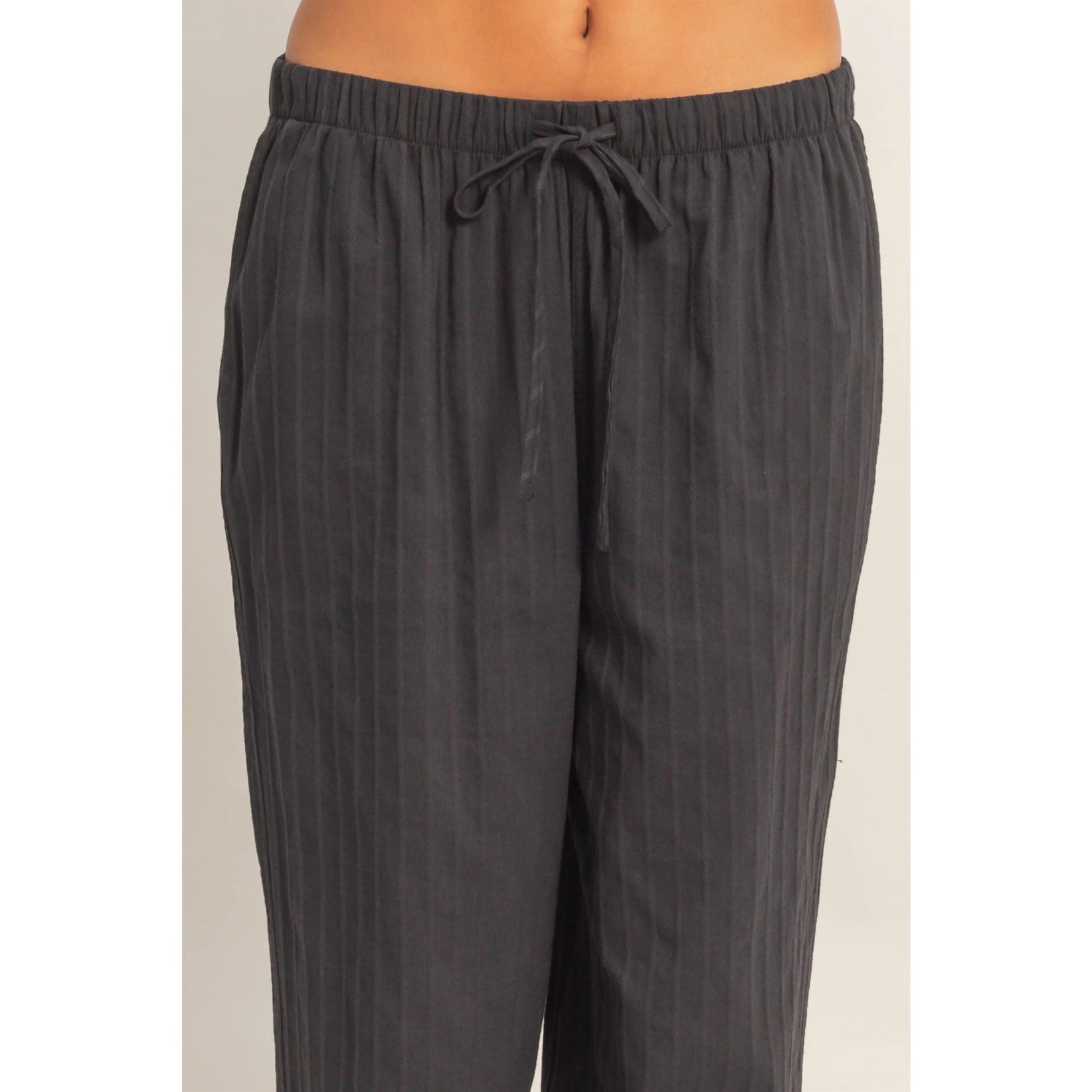 Pinstriped Jacquard drawstring Pants