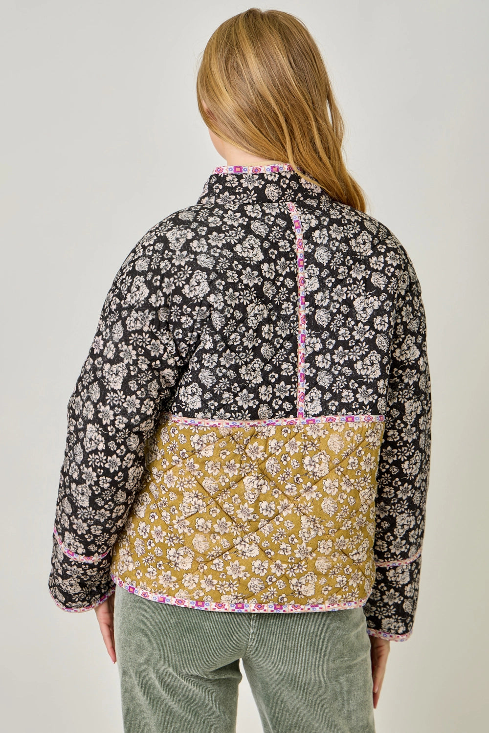 Mystree Mixed Media Quilted Jacket
