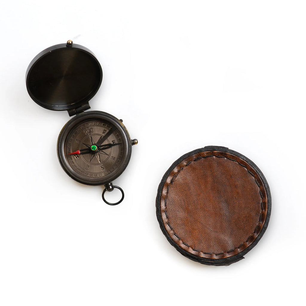 Robert Frost Compass w/Leather Case