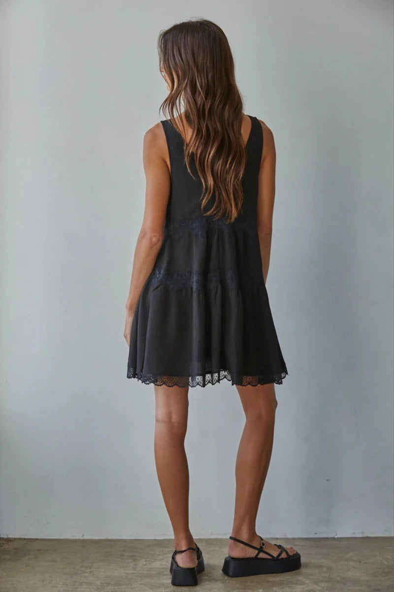 Plunged V-Neck Mini Dress