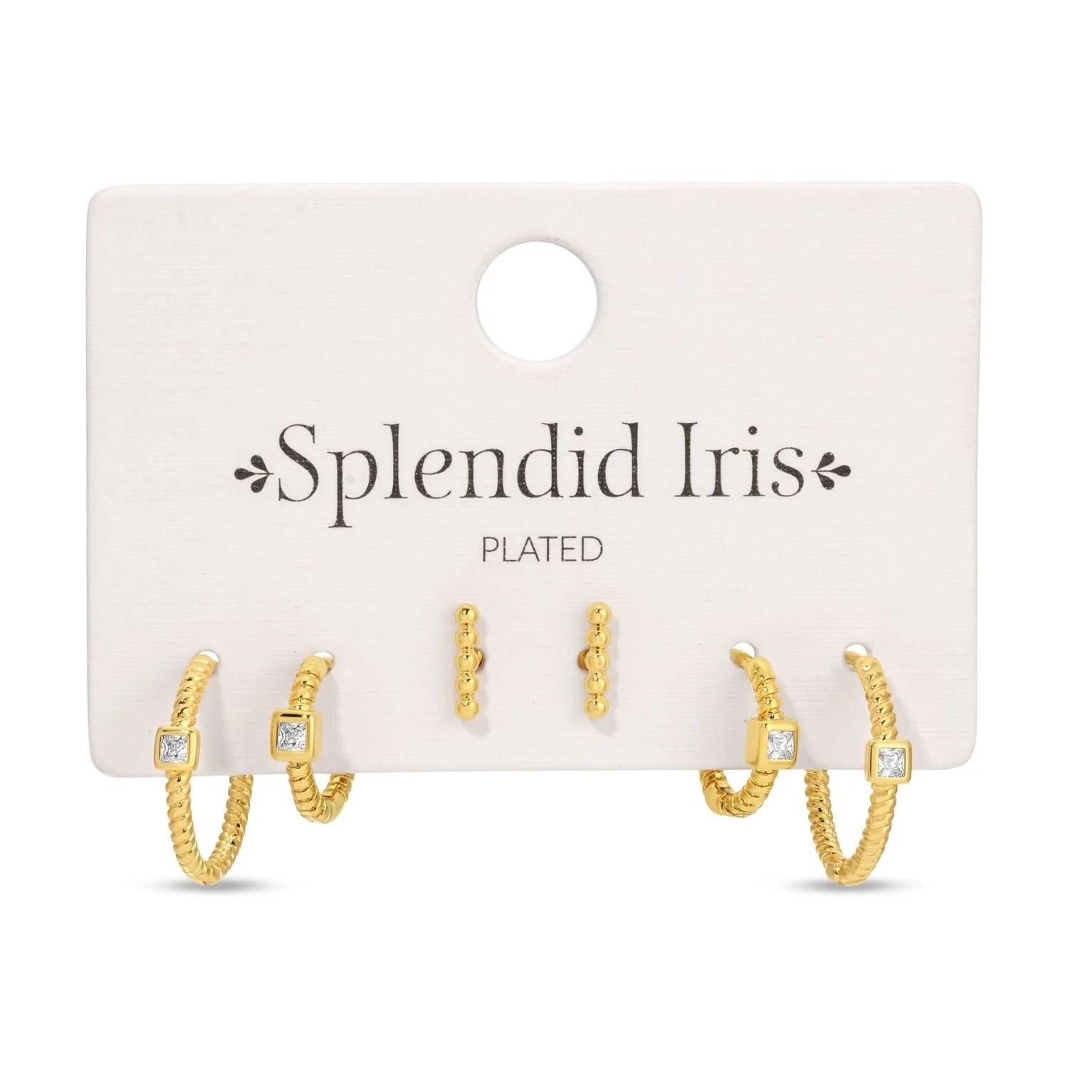 Splendid Iris Twisted Hoops and Stud Set