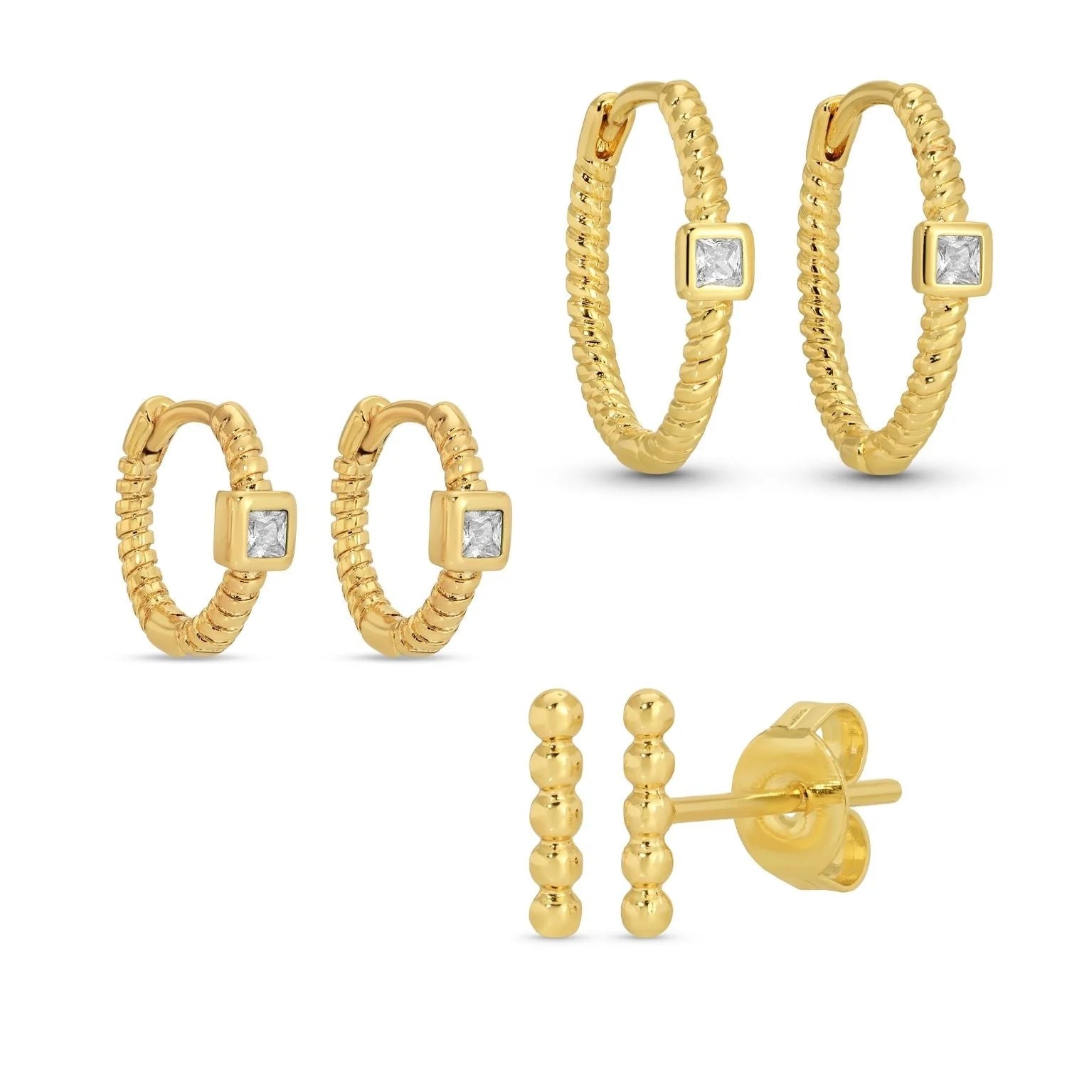 Splendid Iris Twisted Hoops and Stud Set