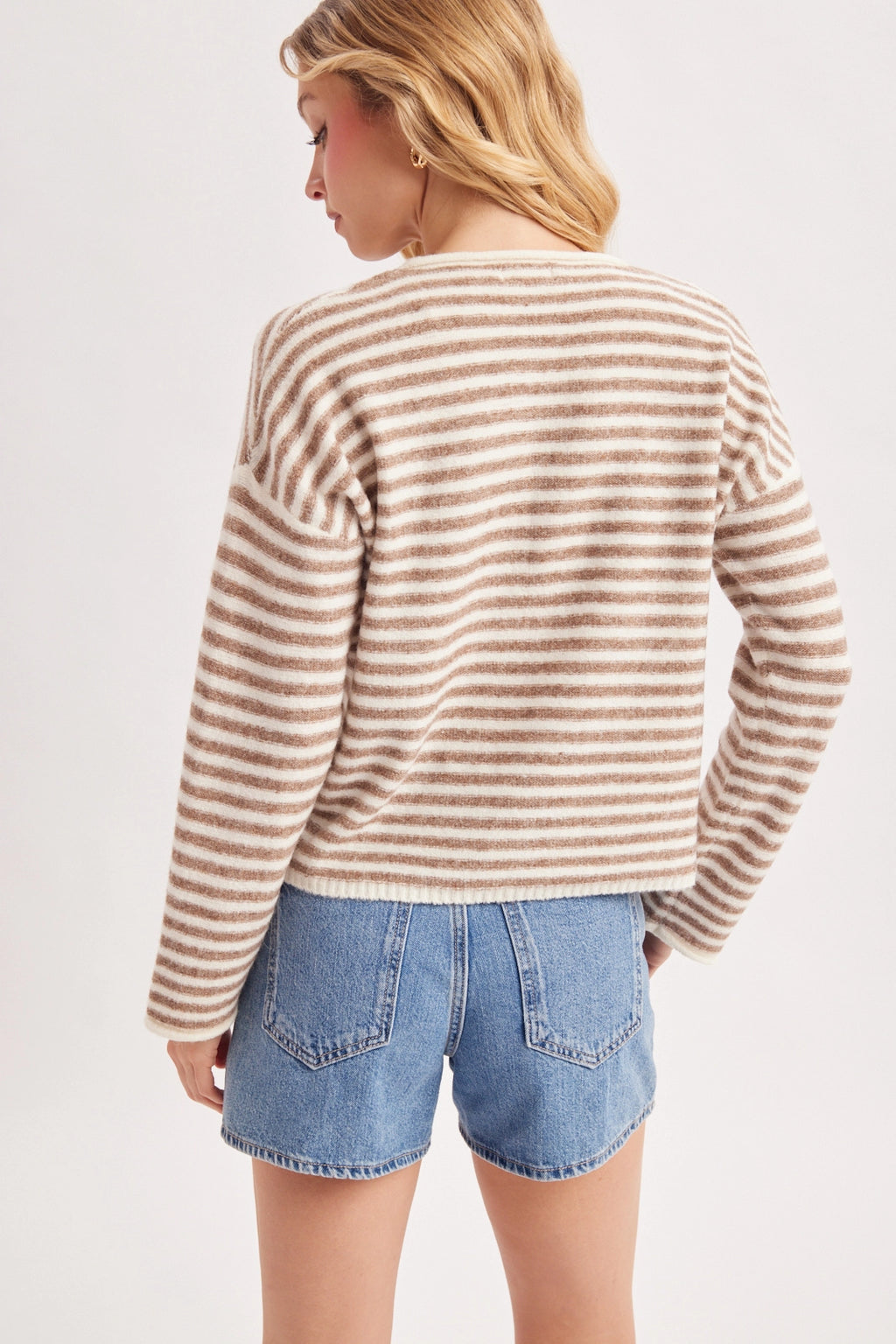Relaxed Stripe Henley Knit