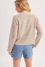 Relaxed Stripe Henley Knit