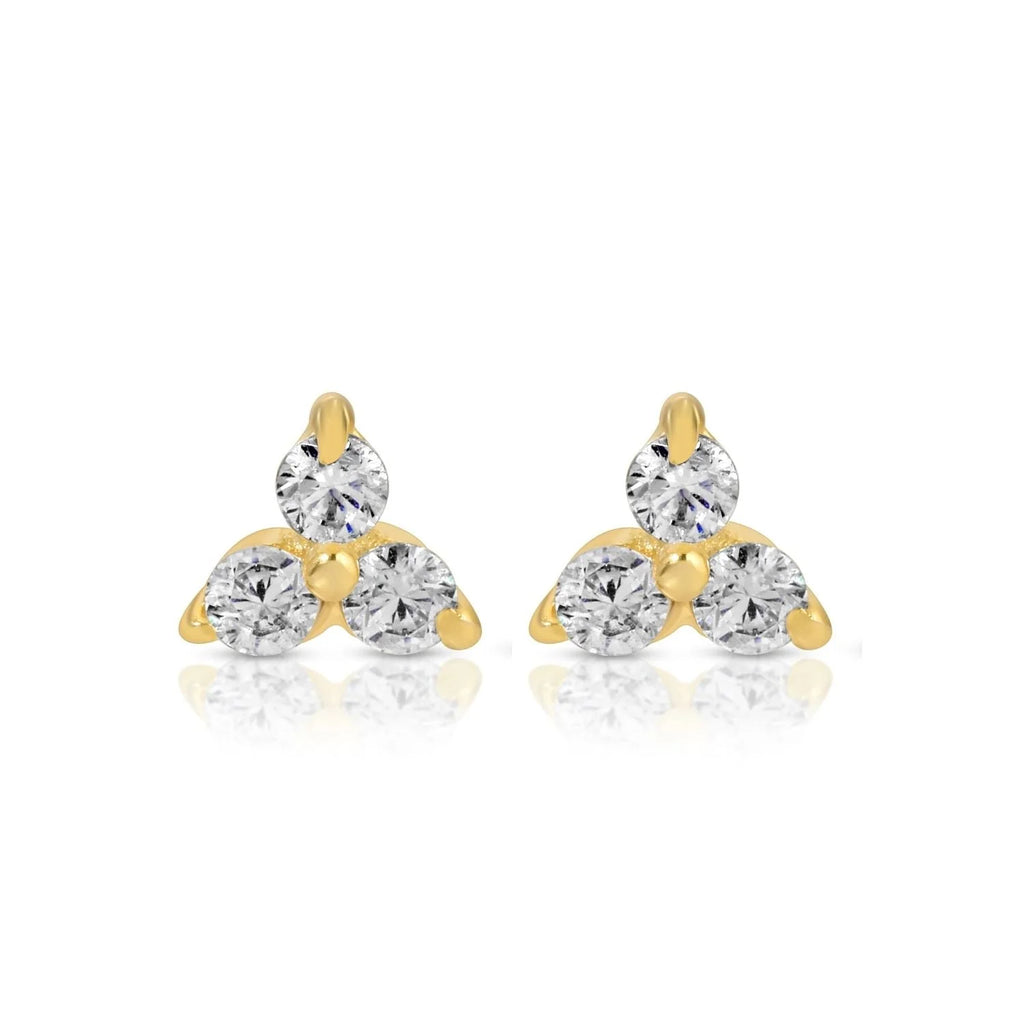Triple Cluster Studs on Velvet Tag