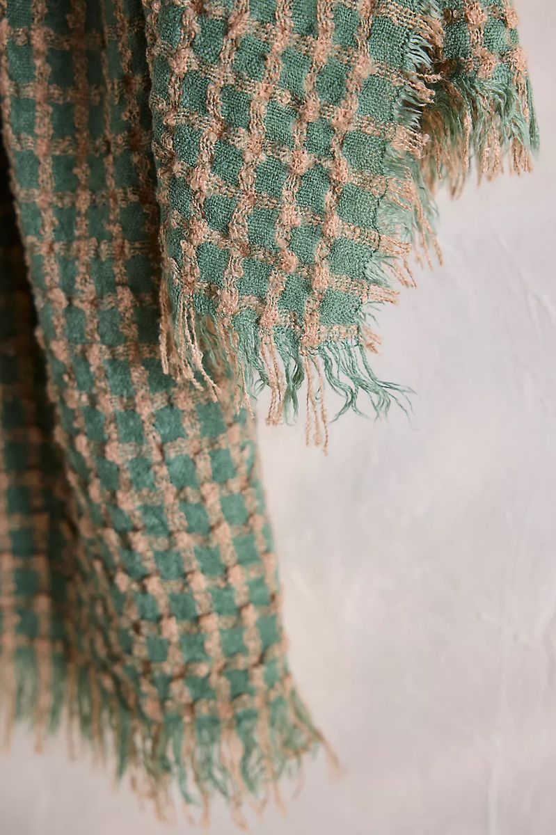 Cozy Crinkle Plaid Scarf