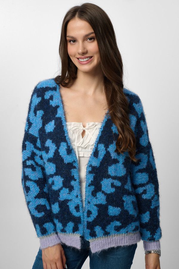 Animal Print Mohair Cardigan