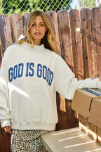 Bucketlist Jesus & God is Good Reversible Mock Neck Sweatshirt