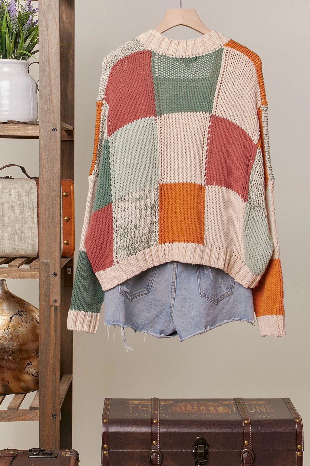 Color Block Crochet Cardigan