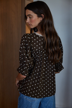 Polka Dot Square Neck Top