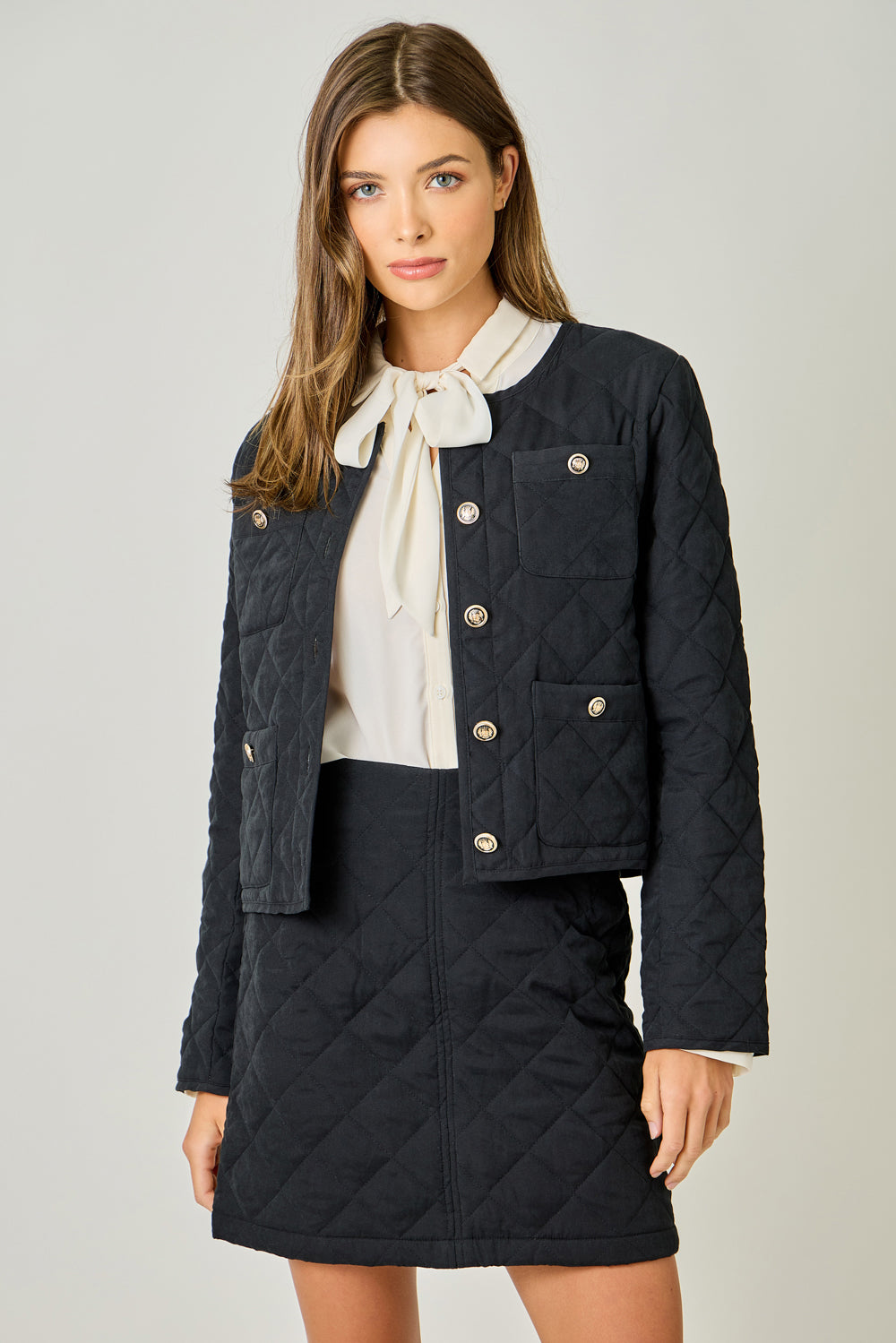 Mystree Black Quilted Jacket