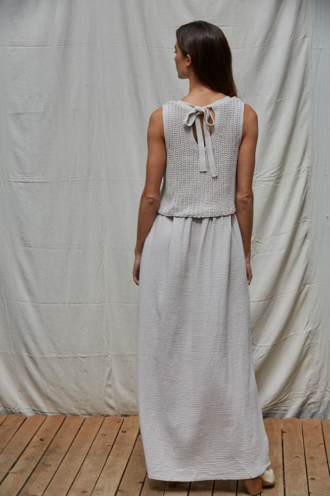 Knit Sweater Sleeveless Midi Dress