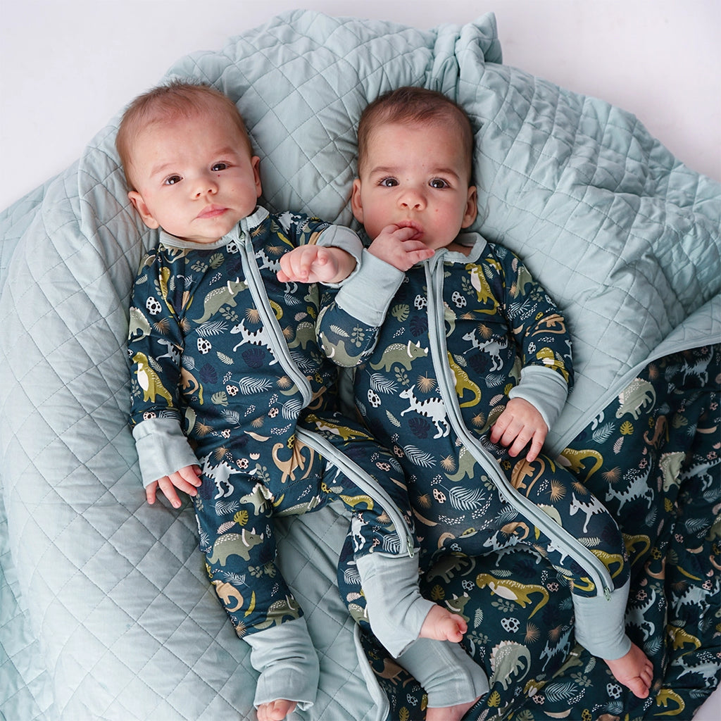 Dino Bamboo Convertible Baby Pjs