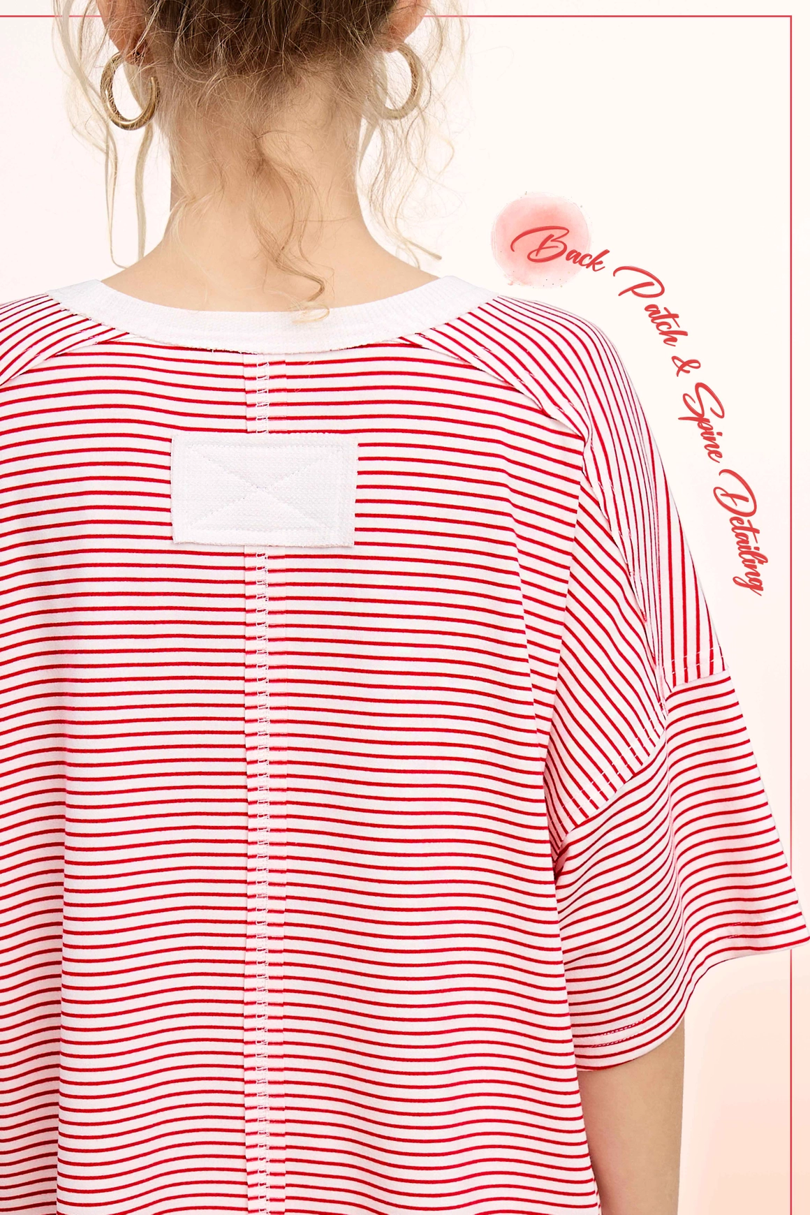 Striped Drop Shoulder Short Sleeves Top