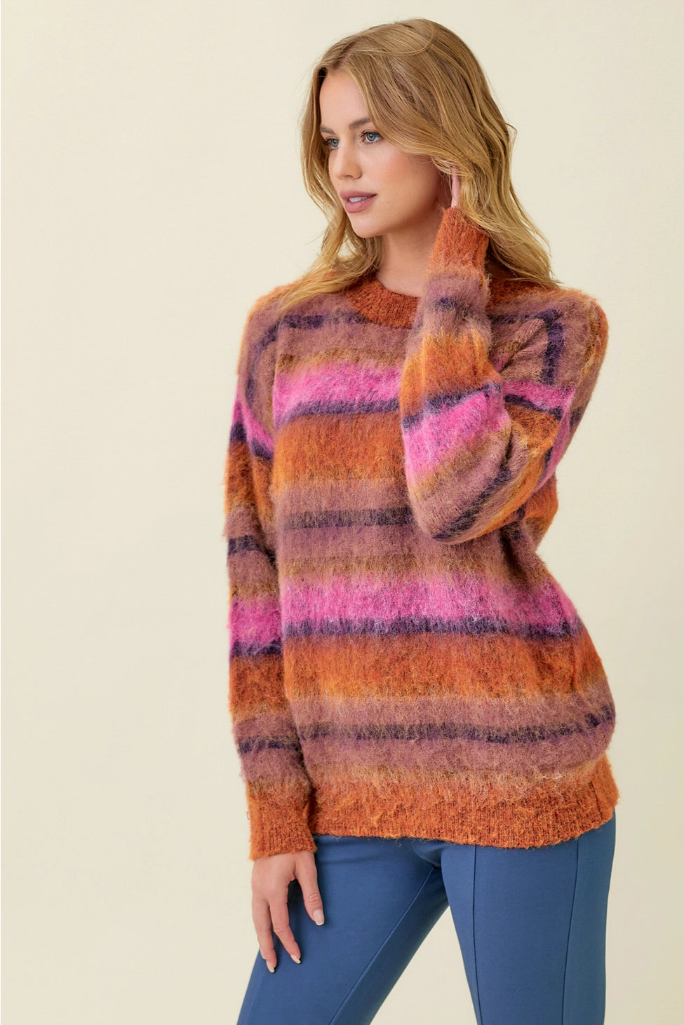 Mystree Multicolor Striped Sweater
