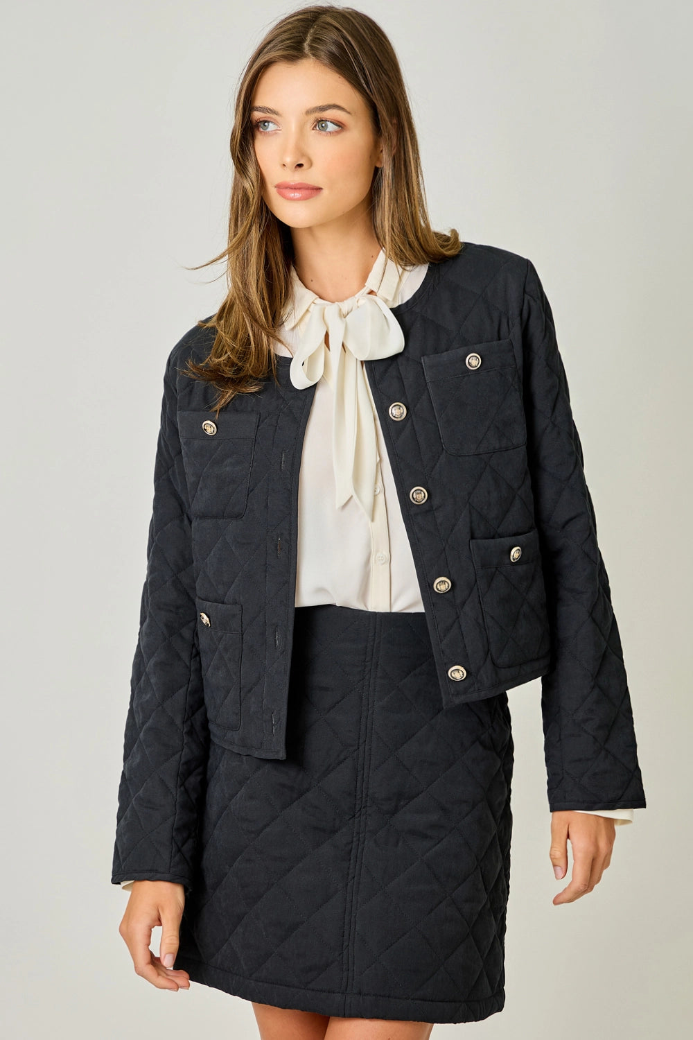 Mystree Black Quilted Jacket