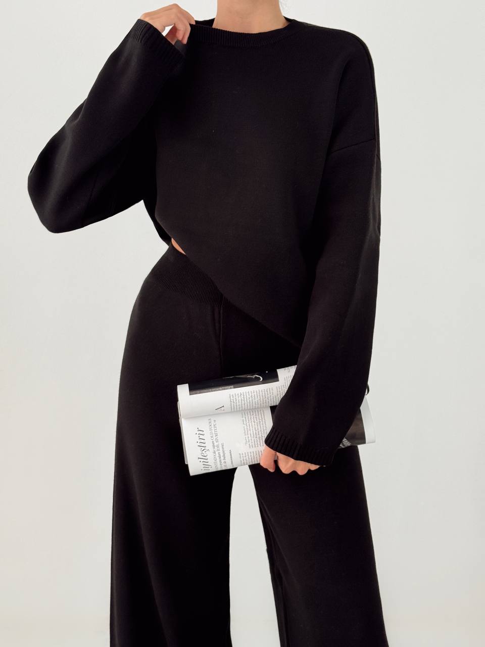 Knit Crew Neck Cozy Set