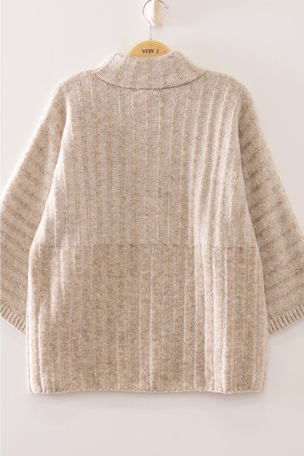 Ribbed Knit Mock Neck Sweater