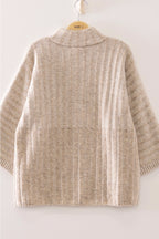Ribbed Knit Mock Neck Sweater