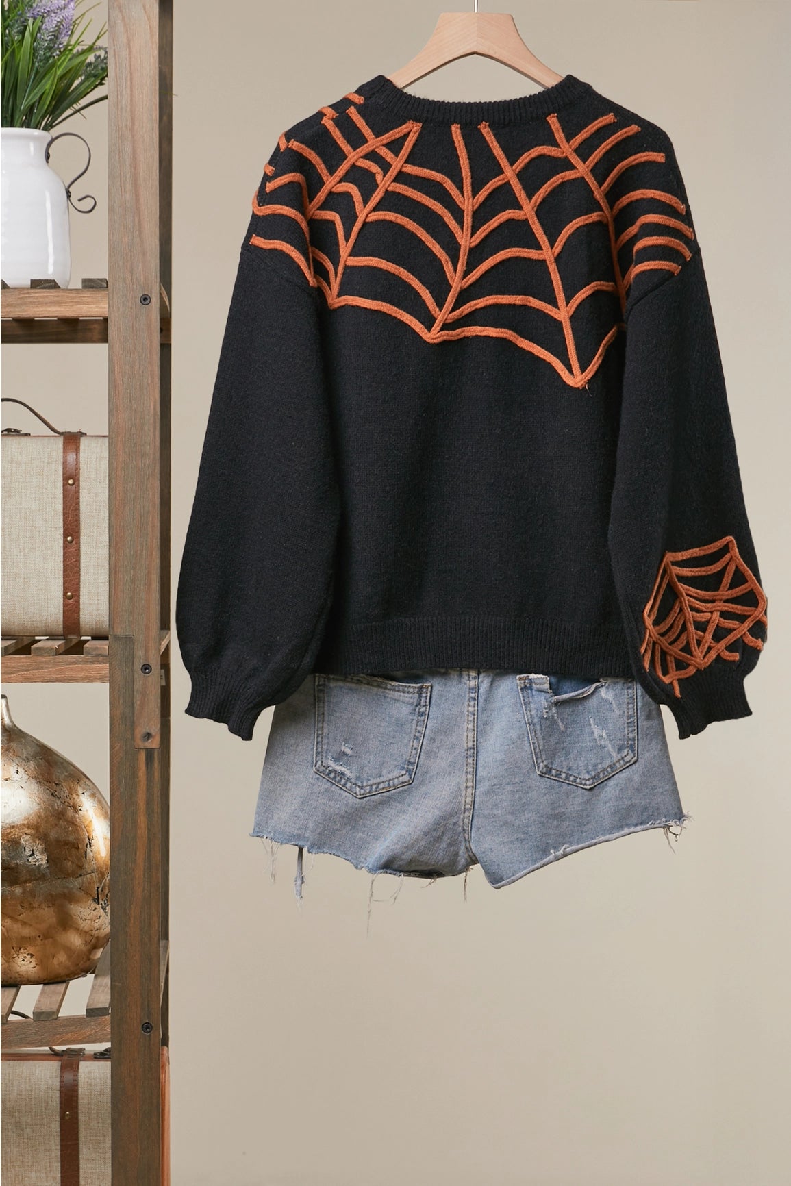 Halloween Spider Web Sweater