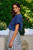 Bucketlist Scuba Bubble Hem Crop Top
