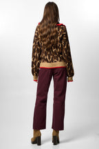 Leopard Collared Button Down Cardigan