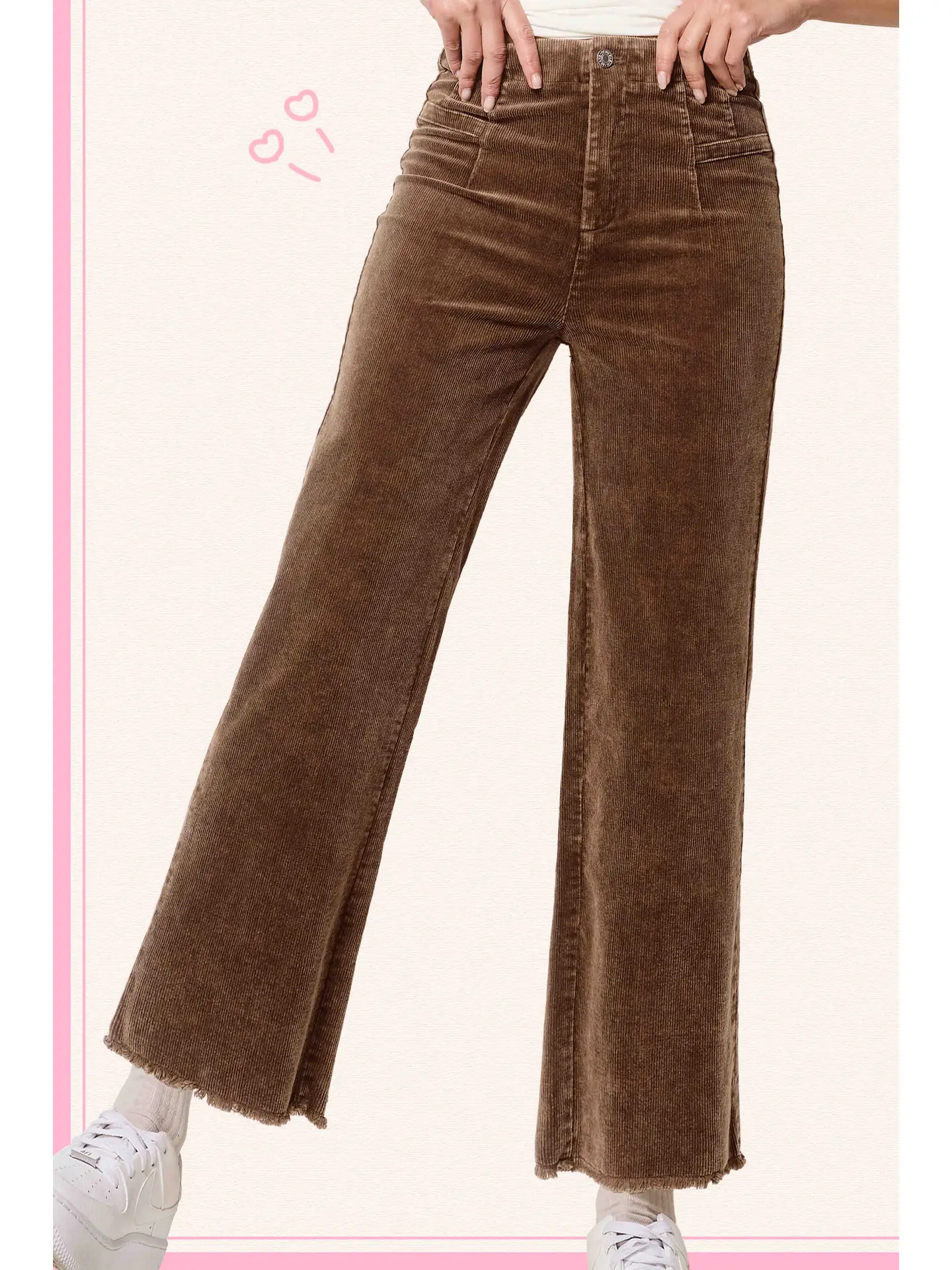 Mineral Washed High Waisted Wide Leg Corduroy Pants