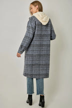 Mystree Layered Hoodie Plaid Jacket