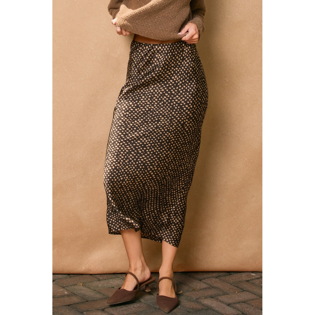 Smoke and Sand Pull On Maxi Skirt