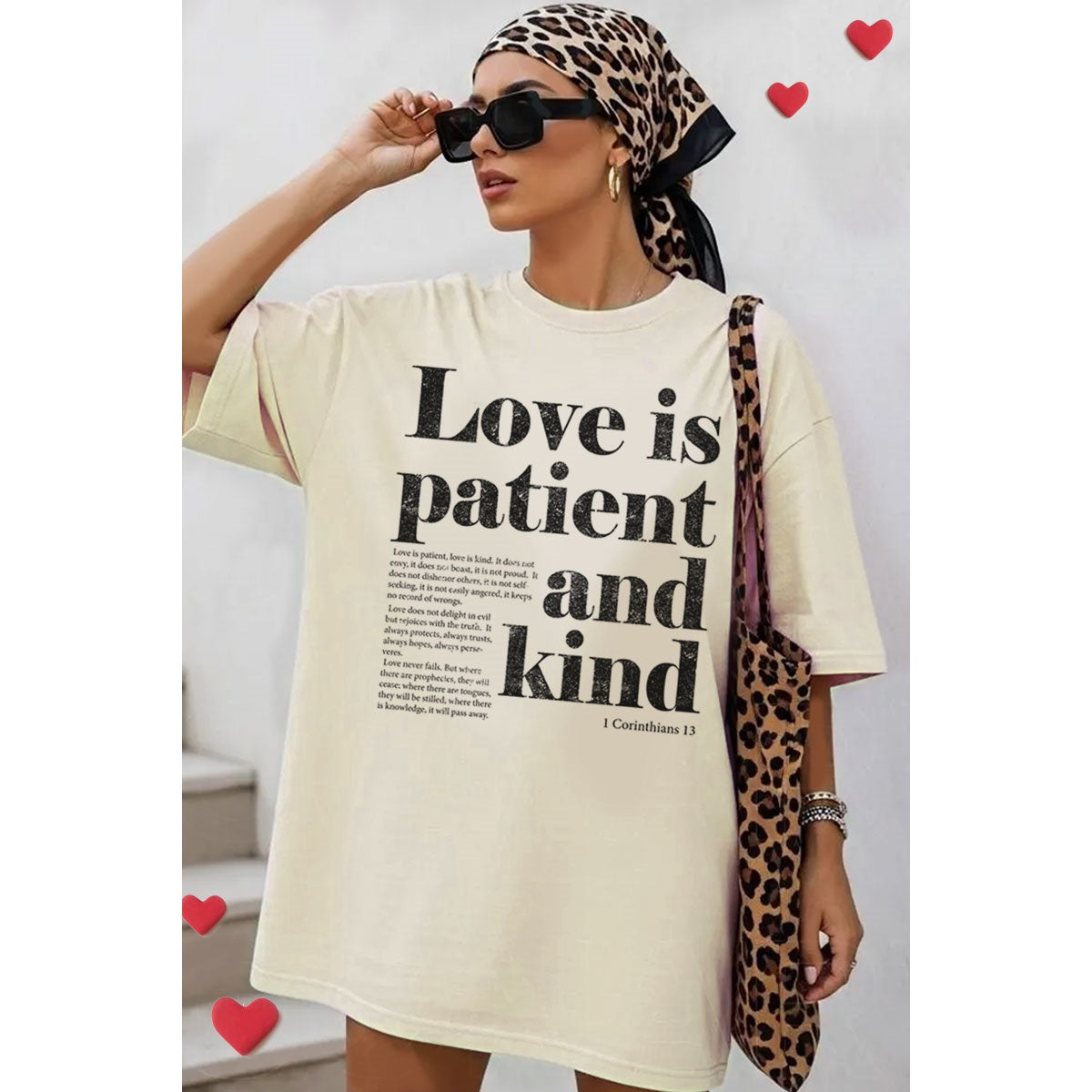 Love Is Patient and Kind Oversized Mineral Graphic Tee