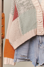 Color Block Crochet Cardigan