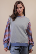 Plus Size Oversized Striped Casual Knit Top