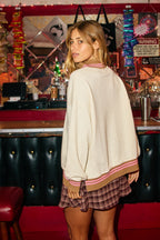 Bucketlist Striped Mock Neck