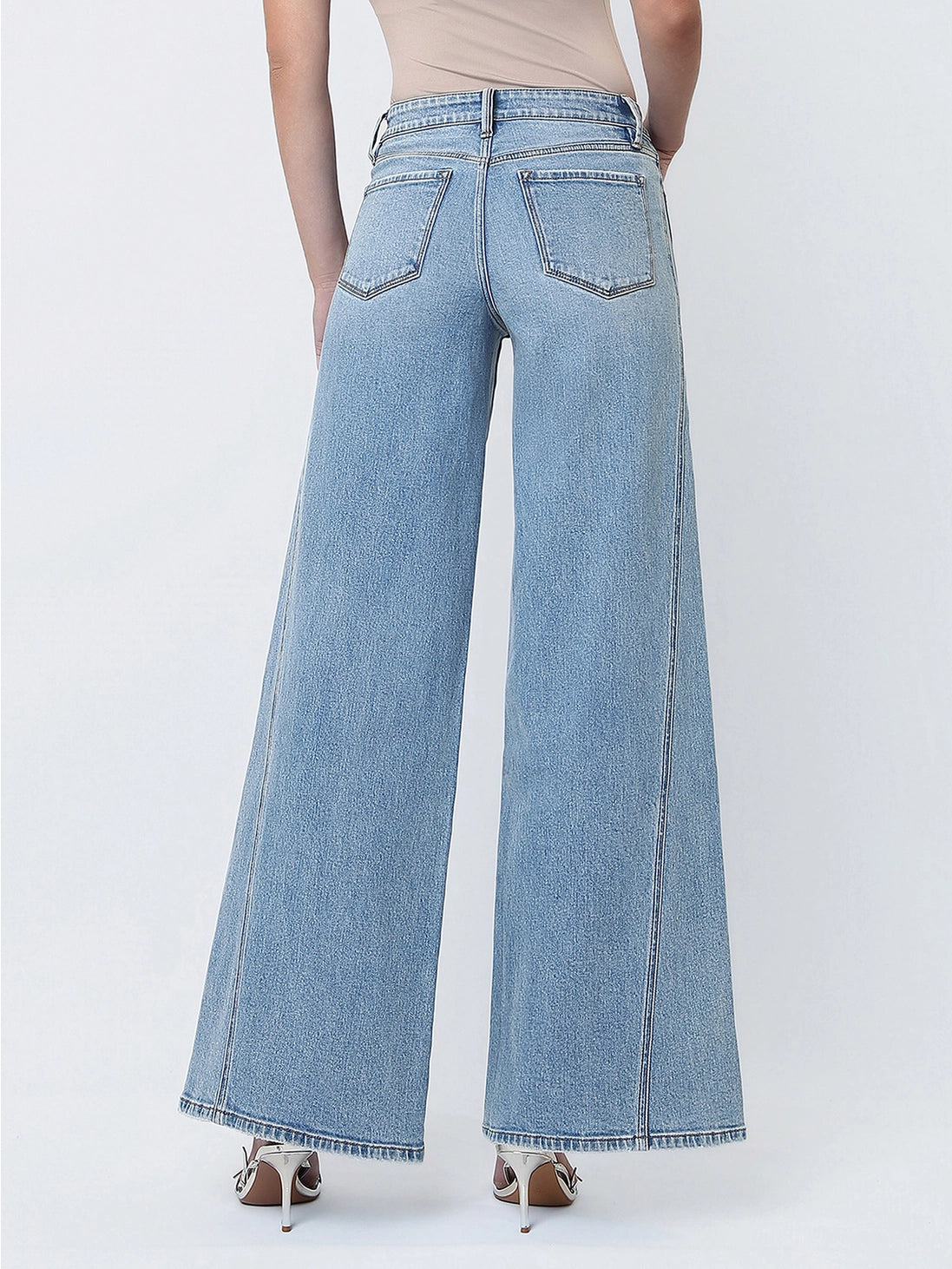Flying Monkey Mid Rise Palazzo Twisted Seam Jeans