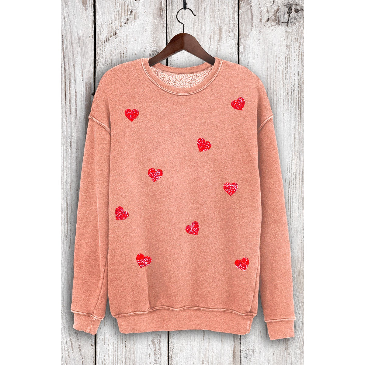 Heart All Over Glitter Mineral Sweatshirts