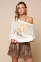 Lemon Soda Open Stitch Sweater