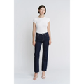 High Rise Straight Ankle Leg Lurex