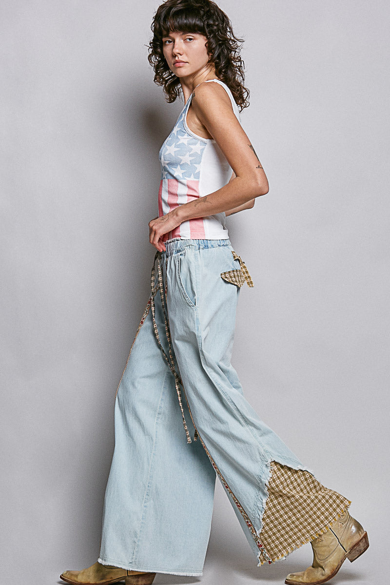 Patched Floral Garden Pants