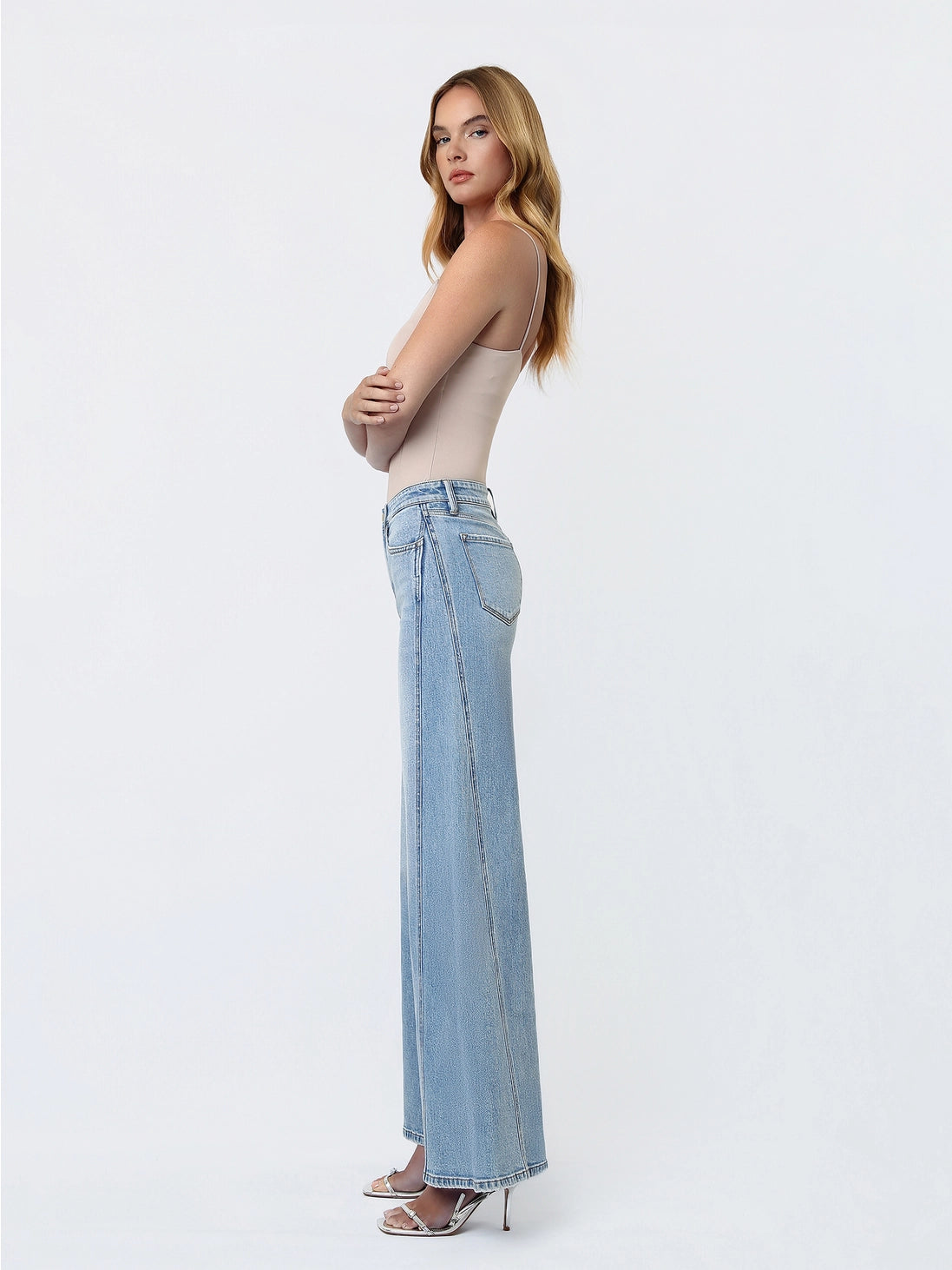 Flying Monkey Mid Rise Palazzo Twisted Seam Jeans
