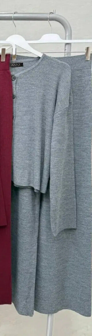Anaz Cardigan Pants Knit Set