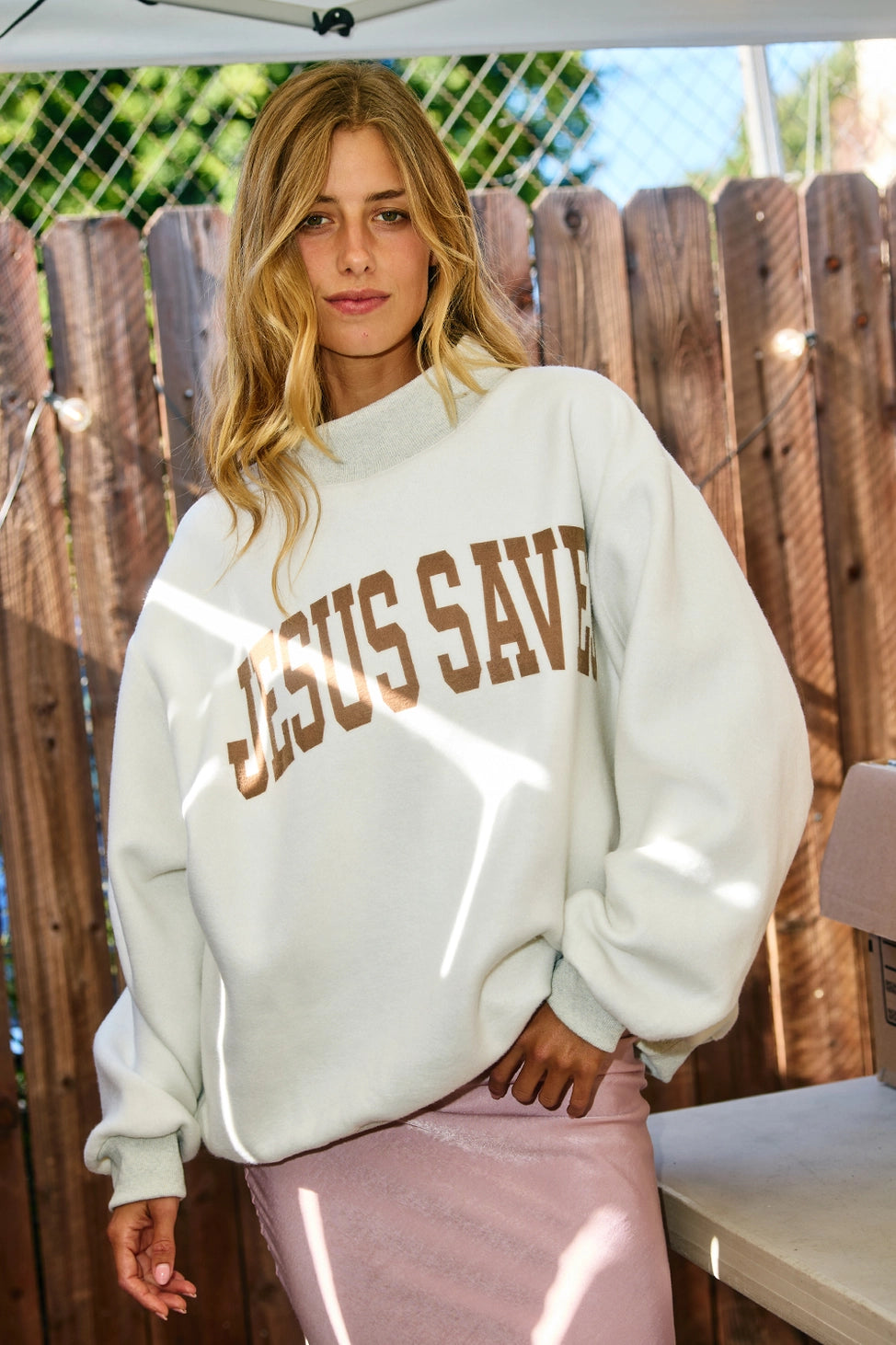 Bucketlist Cross & Jesus Saves Reversible Crewneck