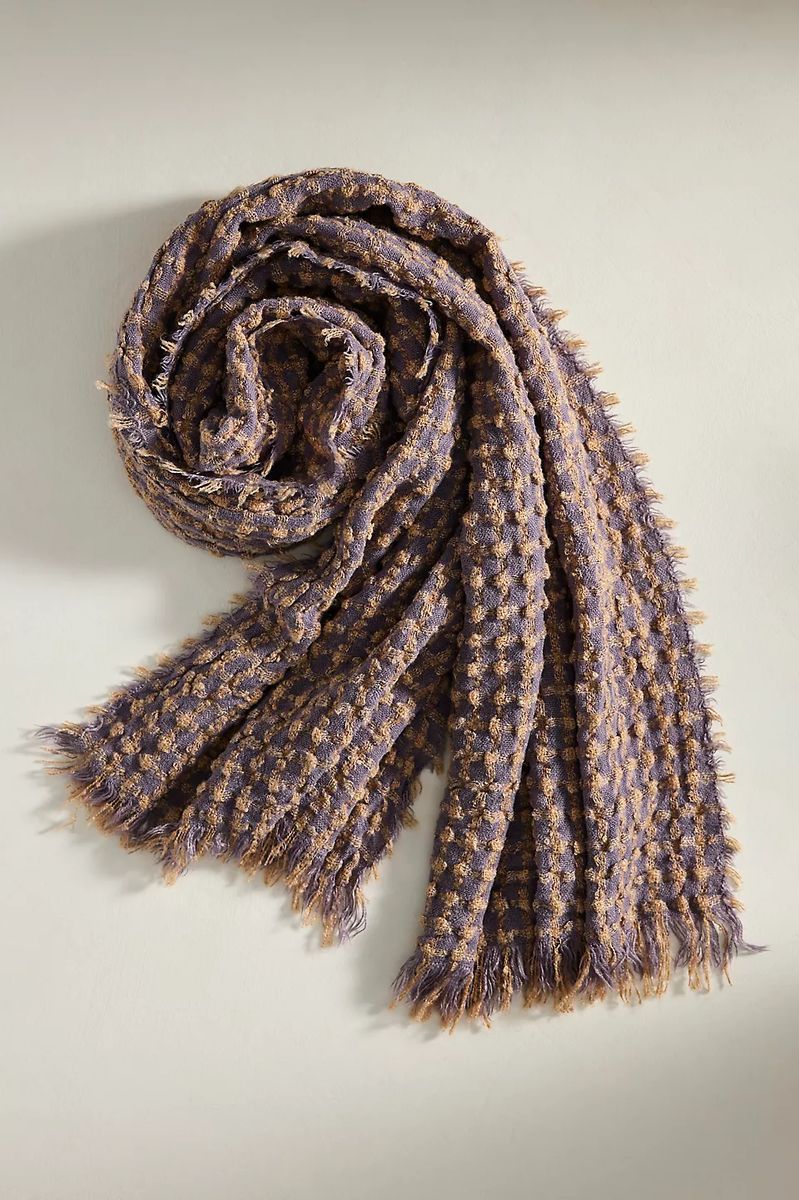 Cozy Crinkle Plaid Scarf
