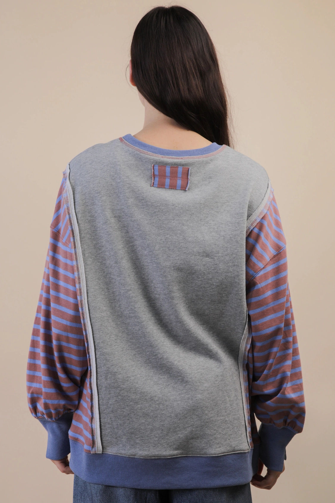 Plus Size Oversized Striped Casual Knit Top