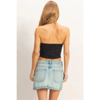 Striped Bandeau Drape Top