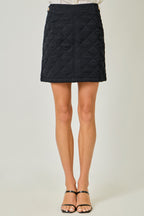 Mystree Black Quilted Mini Skirt