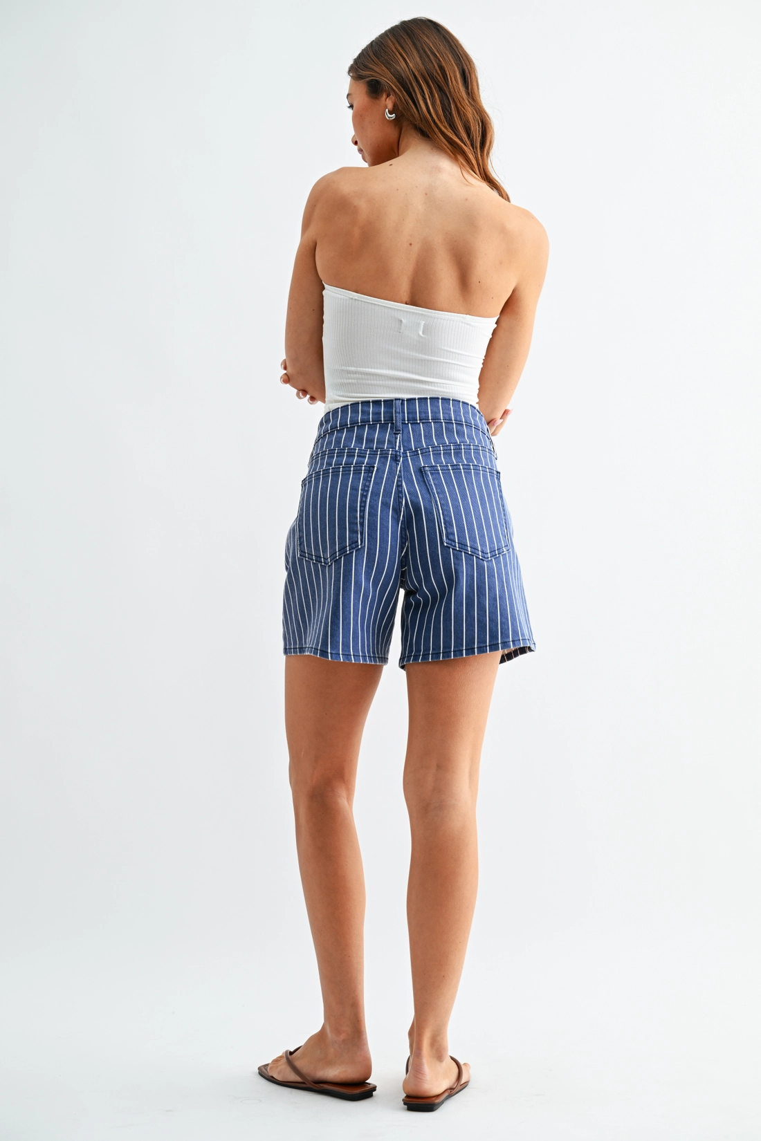 JBD Striped Navy Long Shorts